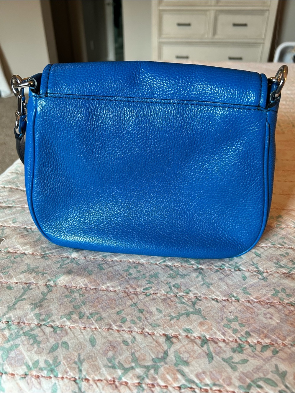 MARC JACOBS Empire City Large Royal Blue Leather Messenger Crossbody Saddle Bag - Picture 4 of 15